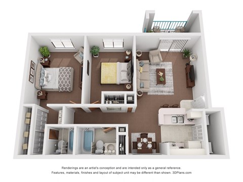 2 Bedroom Floor Plan